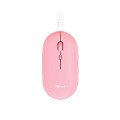 Raton Inalambrico Trust Puck / Recargable / 1600 Dpi / 3 Botones silenciosos / Ultra fino / Ambidiestro / Rosa / 24125