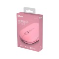 Raton Inalambrico Trust Puck / Recargable / 1600 Dpi / 3 Botones silenciosos / Ultra fino / Ambidiestro / Rosa / 24125