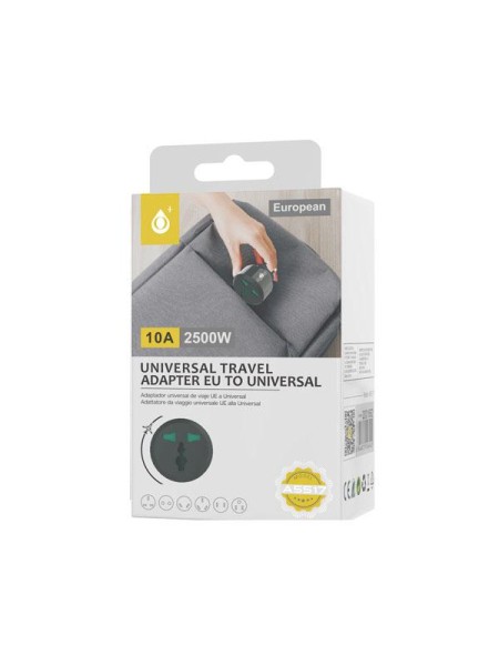 Adaptador enchufe internacional de viaje US/EU/UK A5517 Negro