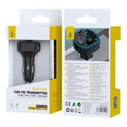 Transmisor FM NT7009 / Bluetooh 5.1 / Manos libres / 2xUSB 5v 3.4a / Type-C PD 20w / Negro / One+ / 2700092