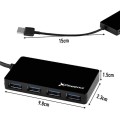 Hub 4 puertos USB 3.0 / 15cm / Phoenix / Negro / PH4USBHUB3