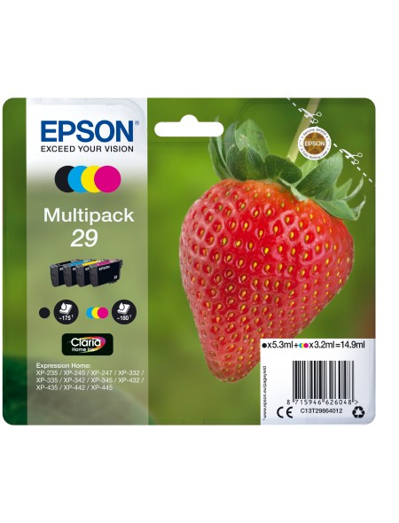 ÷ Tinta original epson t2986 multipack 4 colores c13t29864012