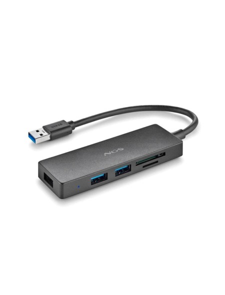 Hub Adaptador USB 3.2  NGS / 3x USB 3.2 / Lector Tarjetas SD -  MicroSD / IHUBREADER