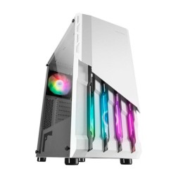 ÷ Caja atx semitorre gaming mars gaming mc-x2 white frontal en acero ventiladores frgb sin fuente de a